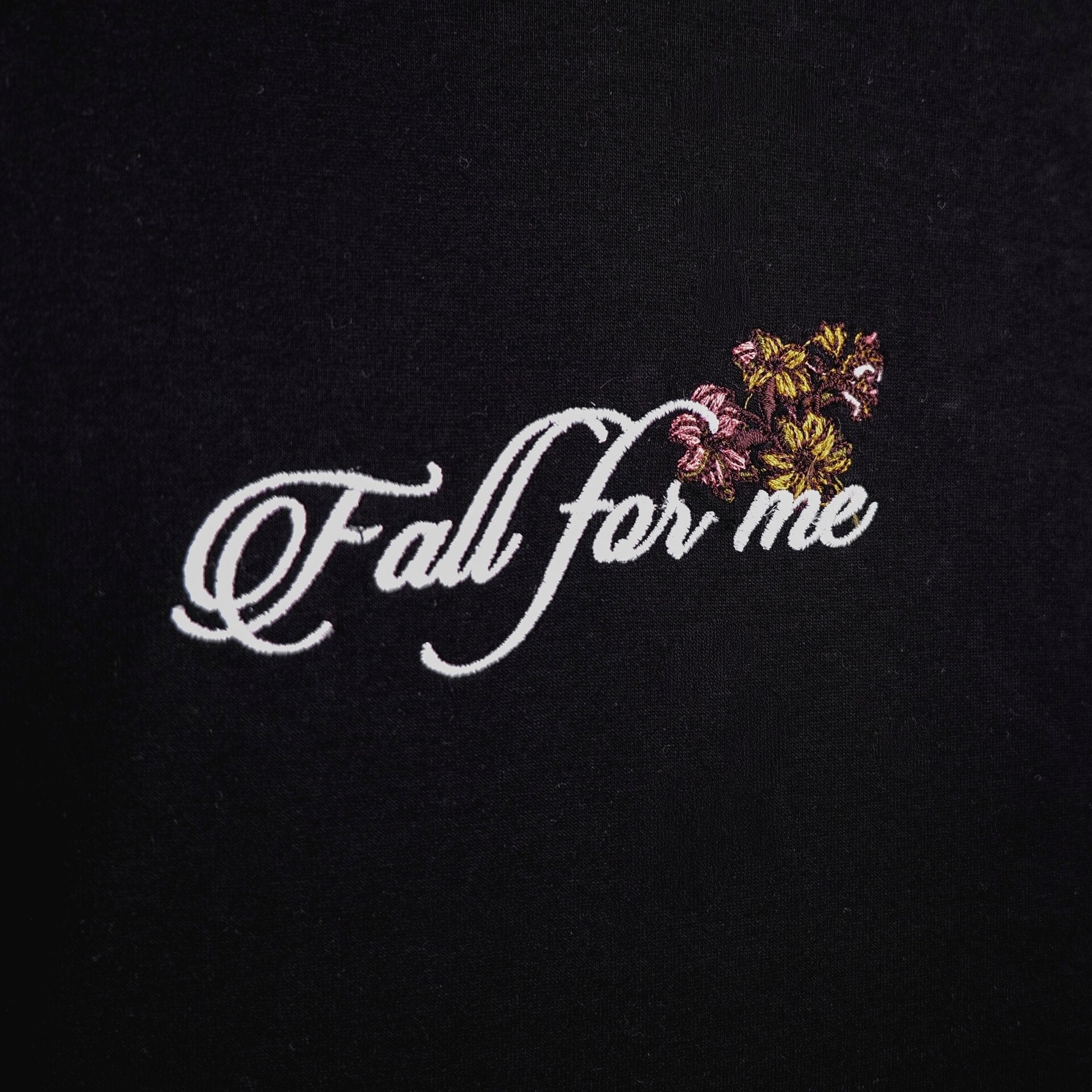 Khaaki Oversized T-shirt Black Embroidered - Fall For Me