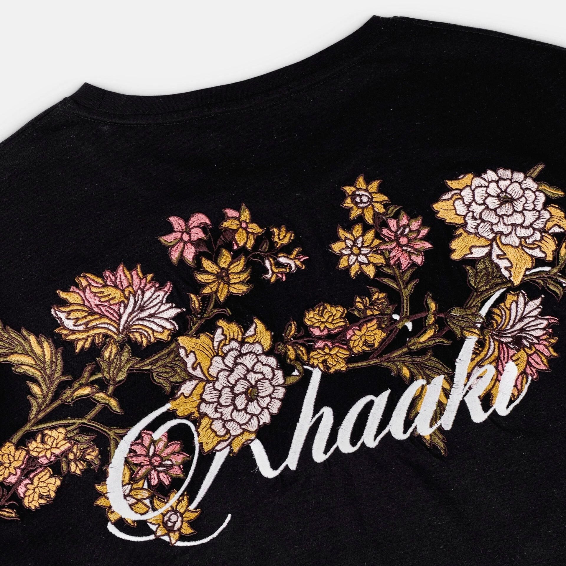 Khaaki Oversized T-shirt Black Embroidered - Fall For Me