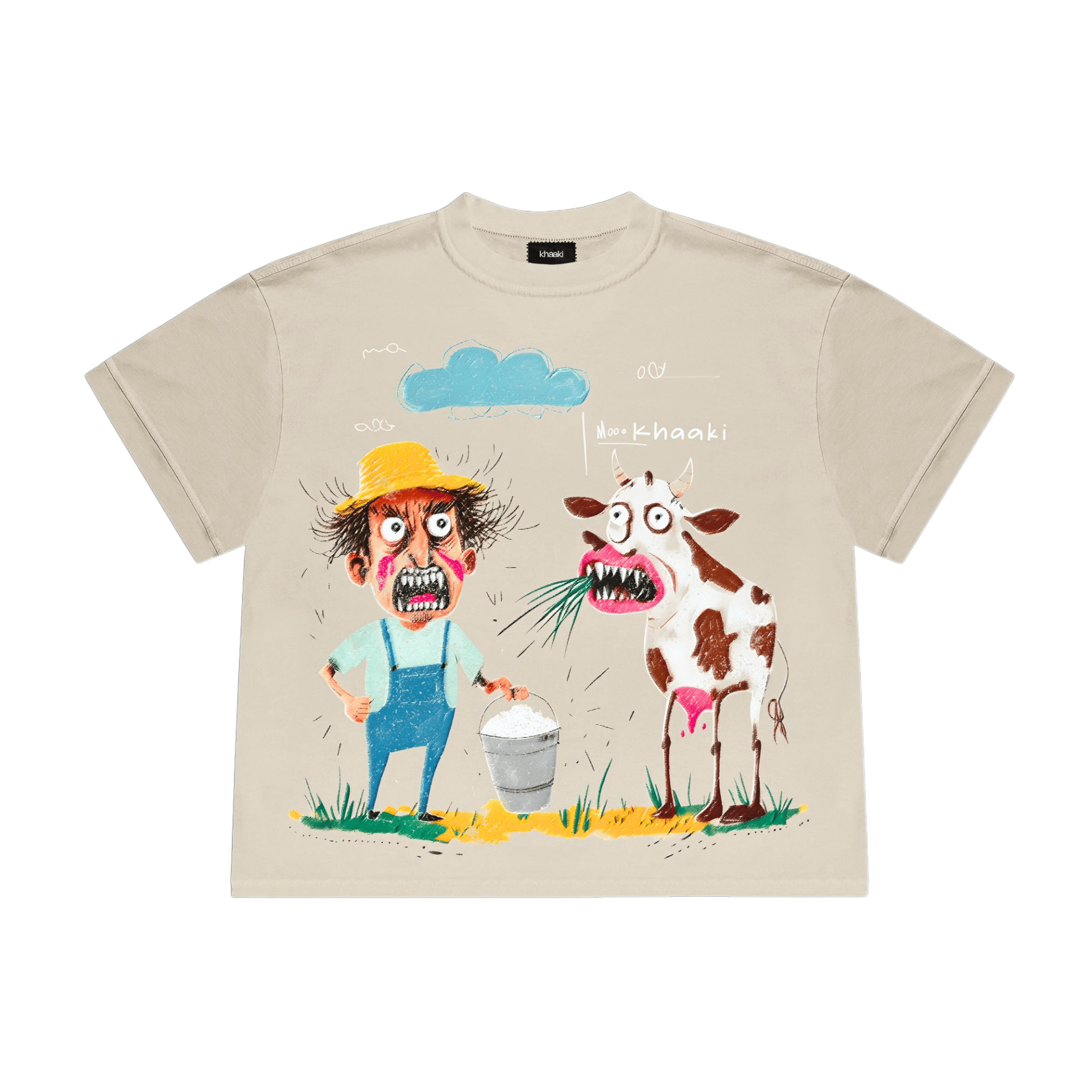 Khaaki Oversized T Shirt - Organic Farms