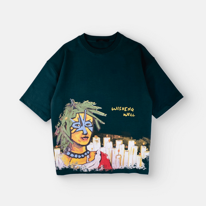 Khaaki Oversized T Shirt - Wishing Well
