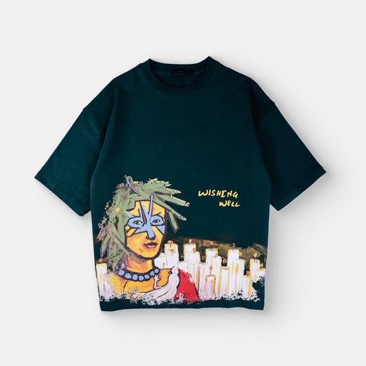 Khaaki Oversized T Shirt - Wishing Well