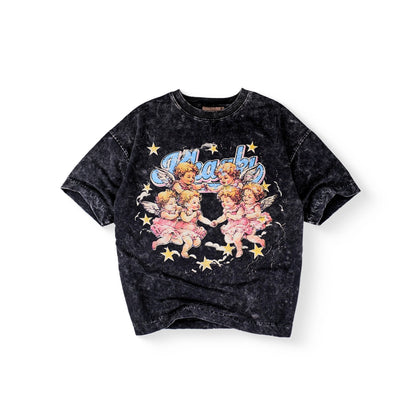 Khaaki Oversized Black Washed - Angels