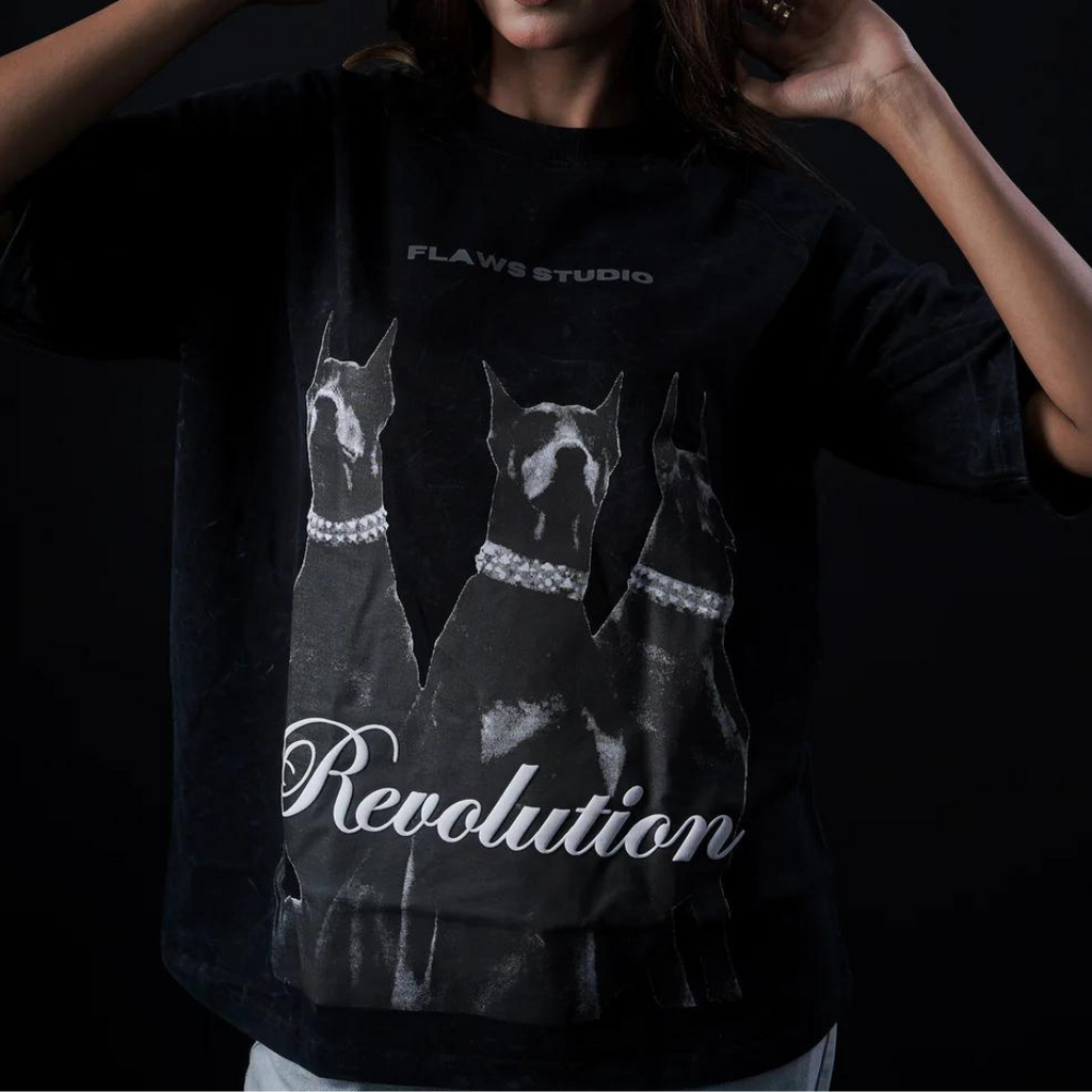 Flaws Oversized Black T- shirt - Flawed Revolution
