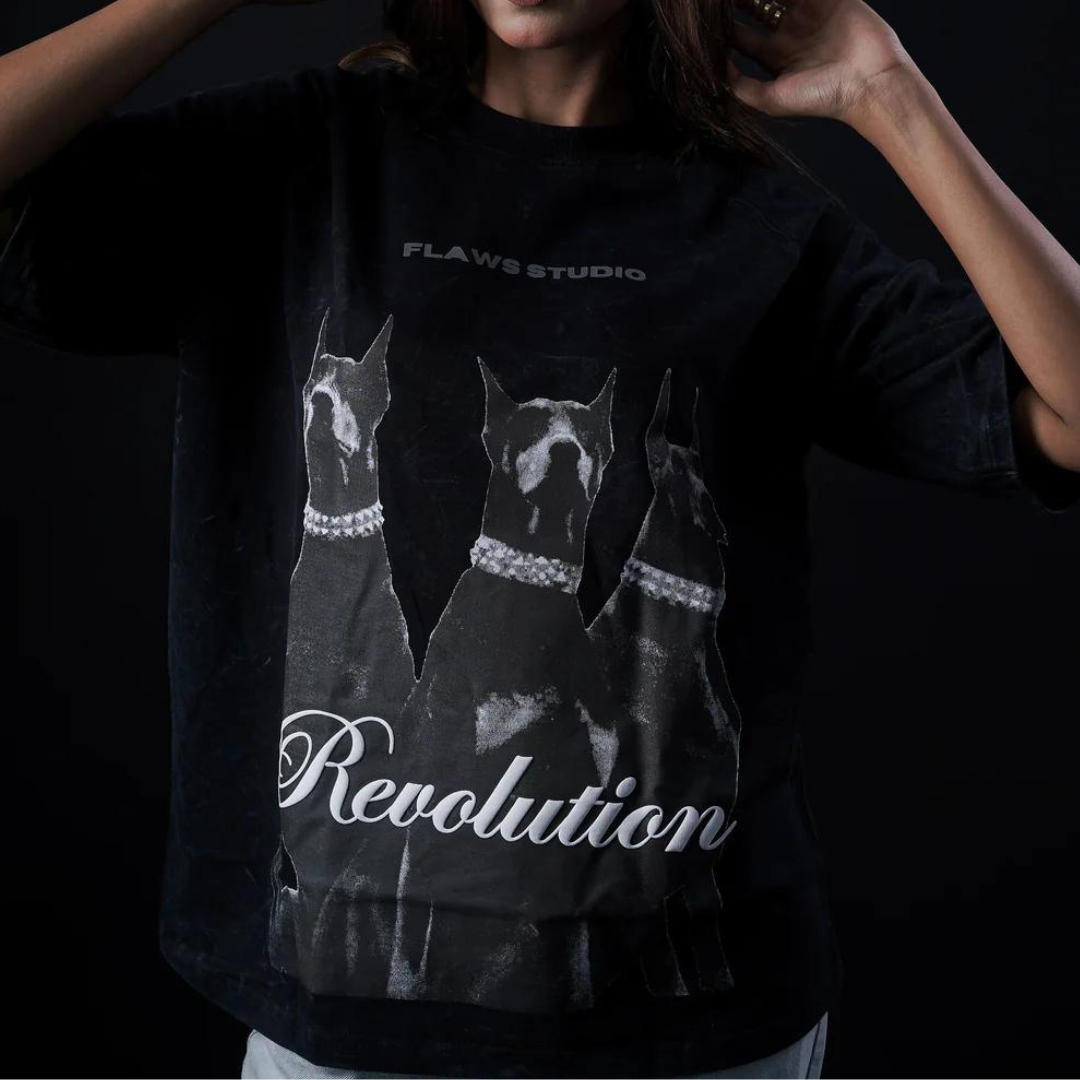 Flaws Oversized Black T- shirt - Flawed Revolution
