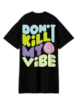 Oversized Black T-Dress - Vibe