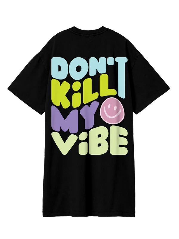 Exhale Label Oversized Black T-Dress - Vibe - reference