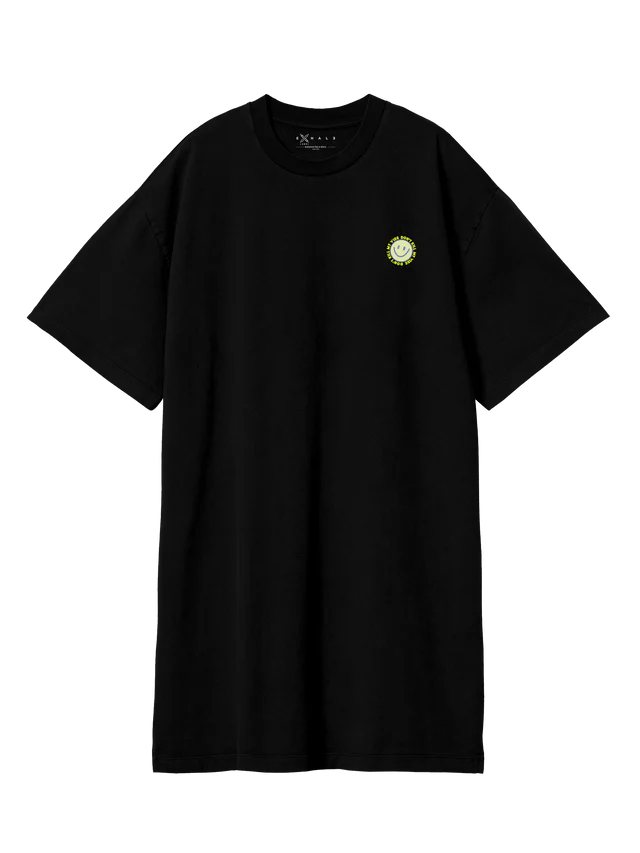 Exhale Label Oversized Black T-Dress - Vibe