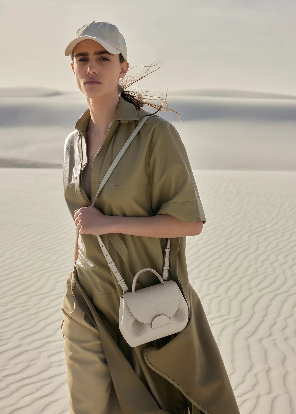 Polene Numero Un Nano Edition Textured Bag - Chalk