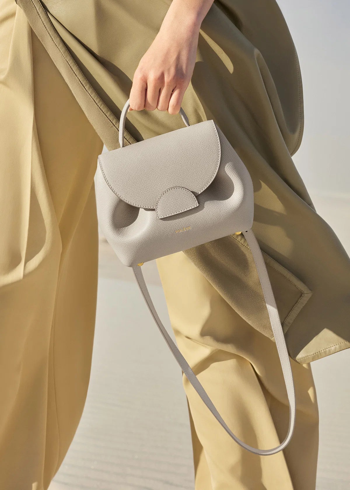 Polene Numero Un Nano Edition Textured Bag - Chalk
