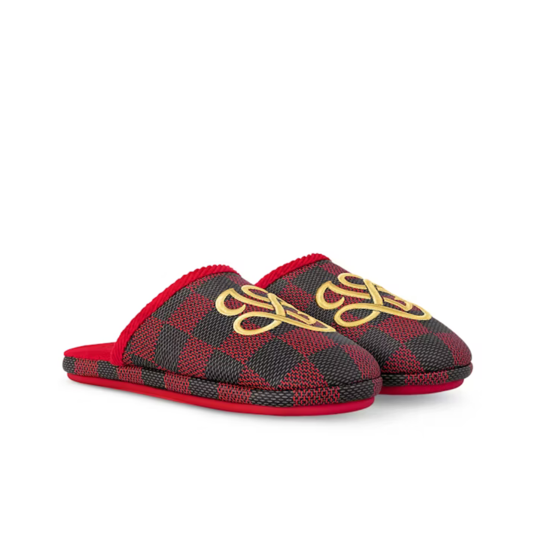 Louis Vuitton LV Palace Slipper Damier Pop Red