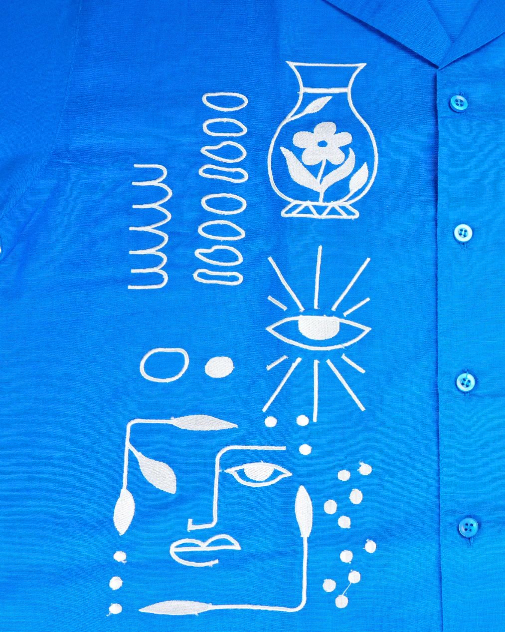 Off Sinners Oversized Blue Shirt - Echoes Of Whimsy