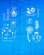 Off Sinners Oversized Blue Shirt - Echoes Of Whimsy