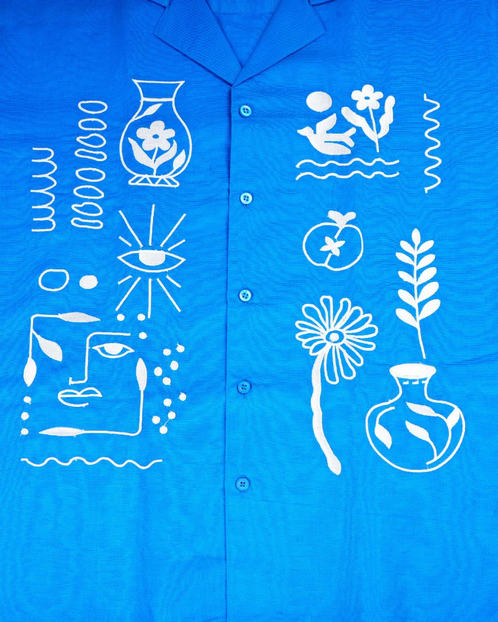 Off Sinners Oversized Blue Shirt - Echoes Of Whimsy