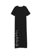 Exhale Label Black Side Slit T-Dress - Antima