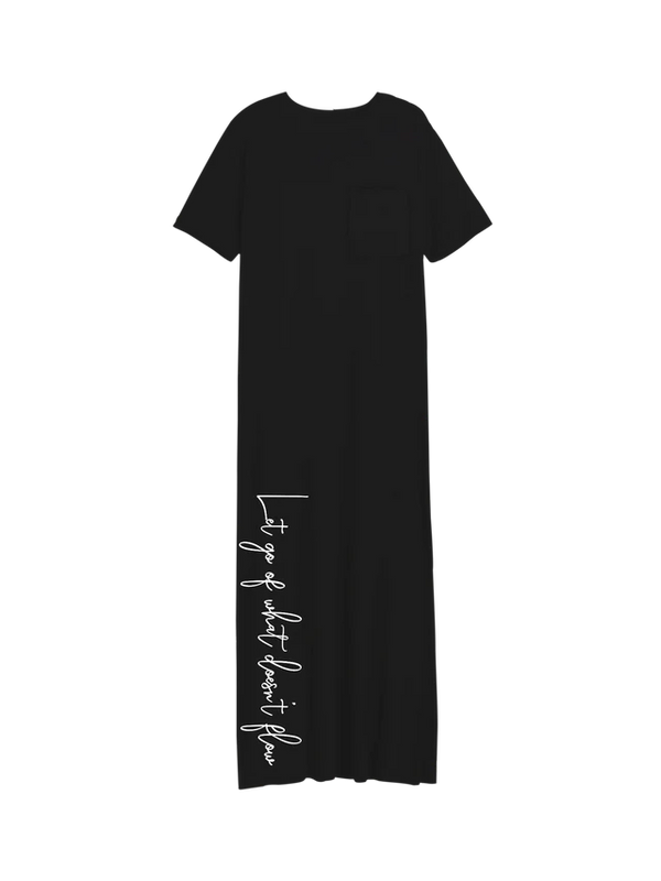 Exhale Label Black Side Slit T-Dress - Antima - reference