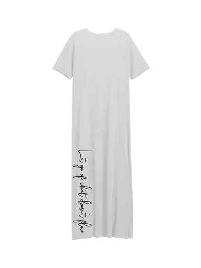 Exhale Label White Side Slit T-Dress - Antima
