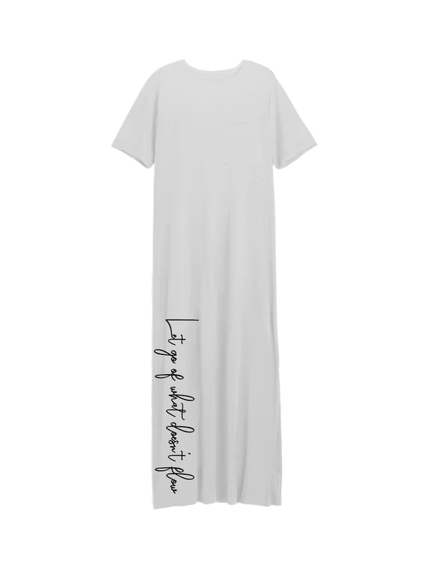 Exhale Label White Side Slit T-Dress - Antima - reference
