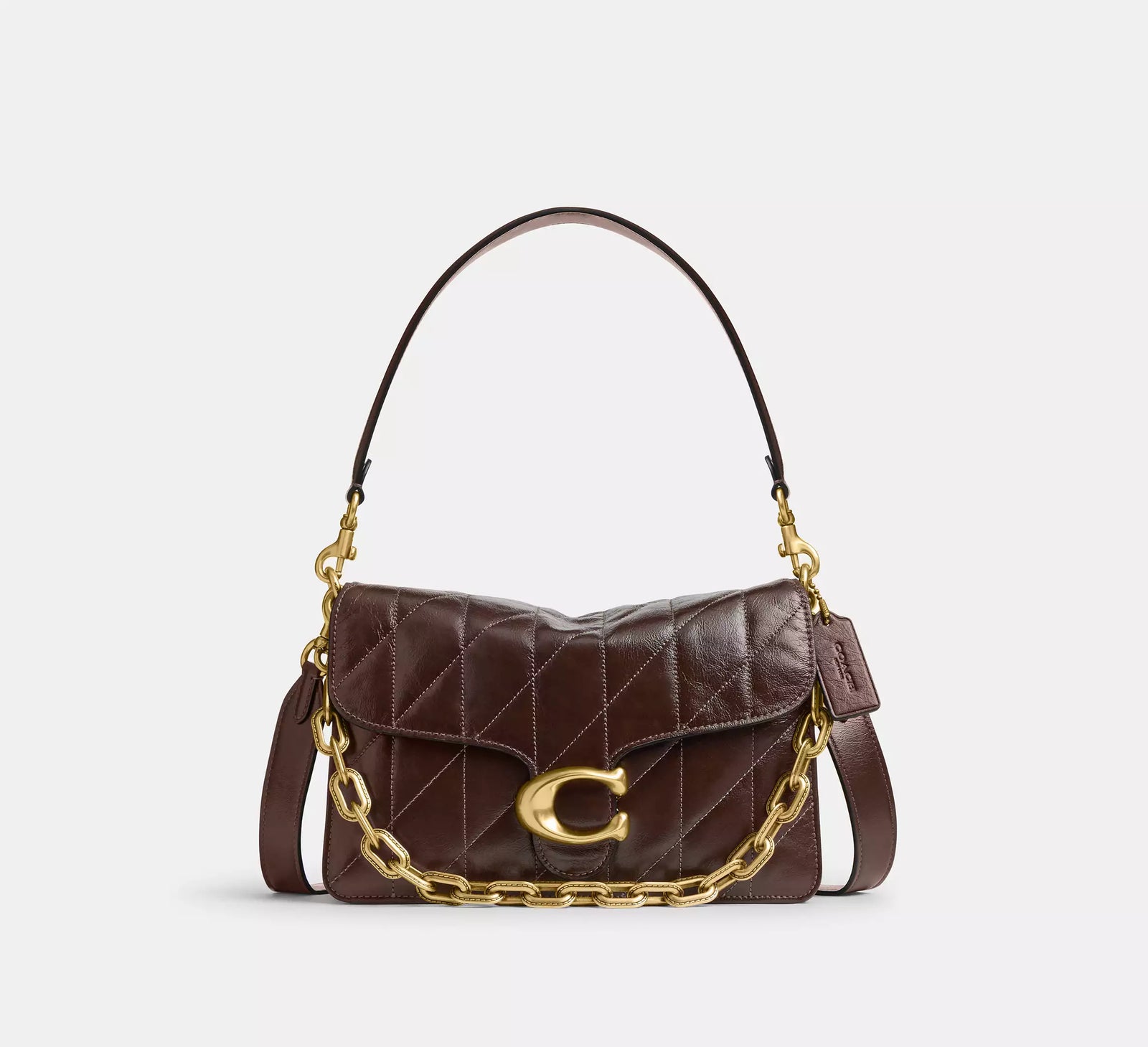 Coach Chain Tabby Shoulder Bag With Quilting - Maple/Brass/Smooth Leather