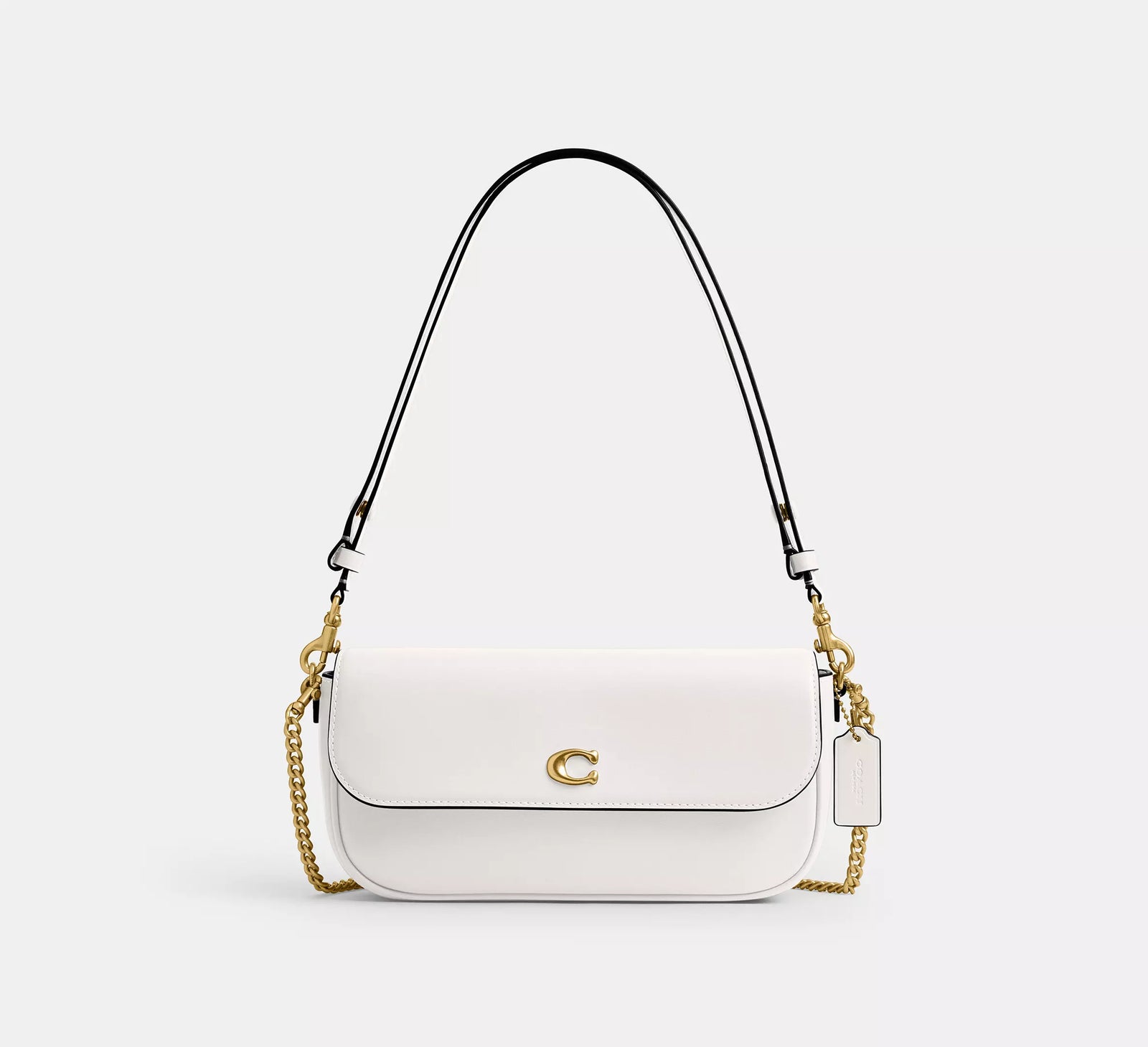 Coach Brook Flap Chain Bag - Chalk/Brass/Smooth Leather