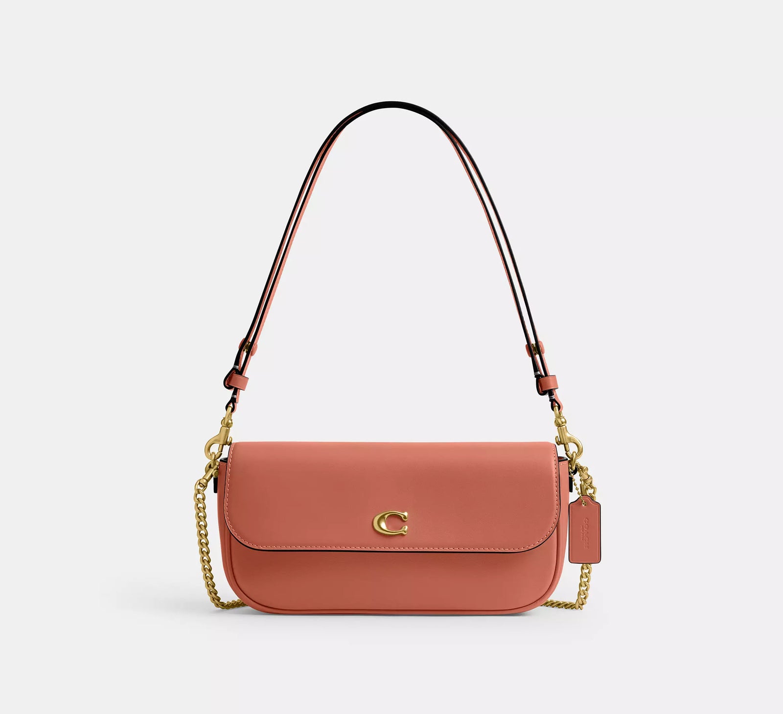 Coach Brook Flap Chain Bag - Dark Peach/Brass/Smooth Leather