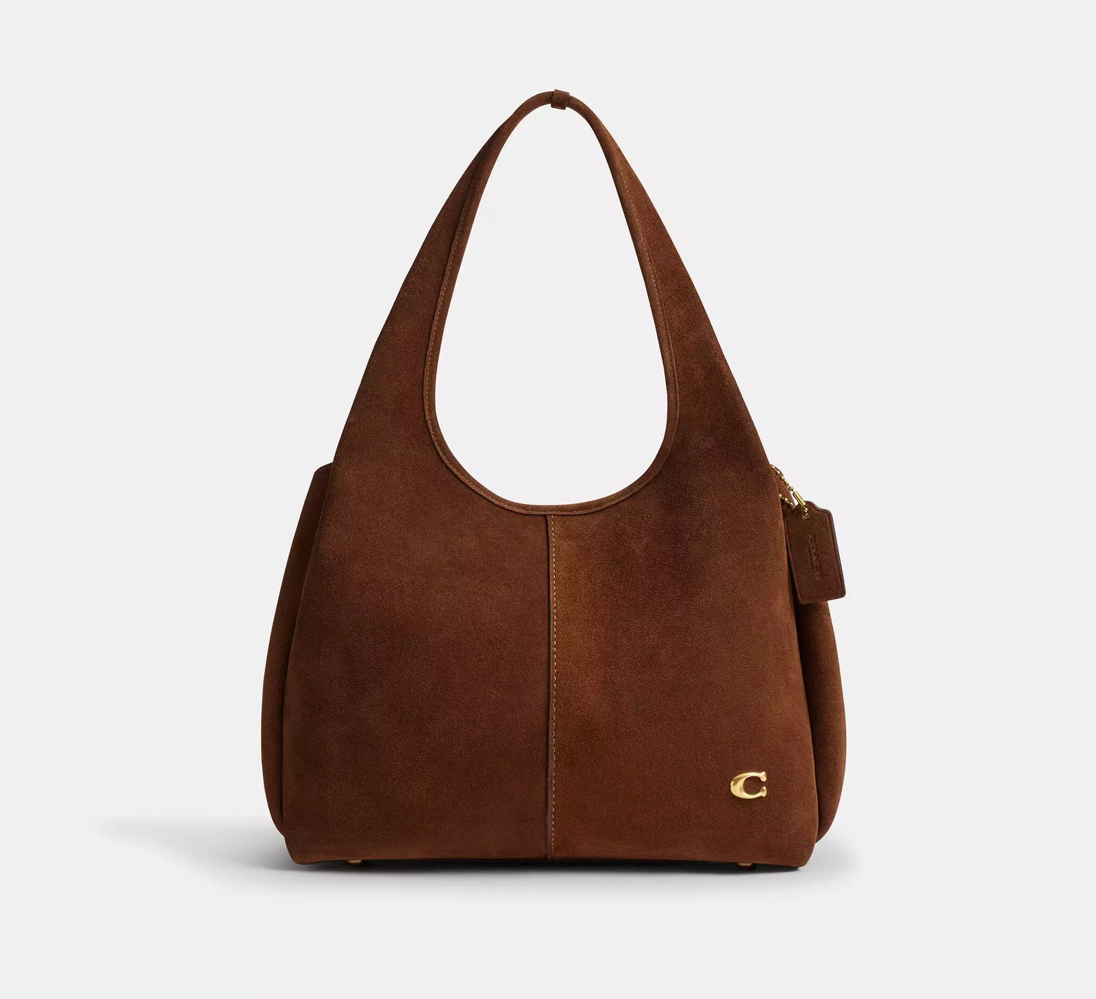 Lana Shoulder Bag - Warm Brown/Brass/Suede