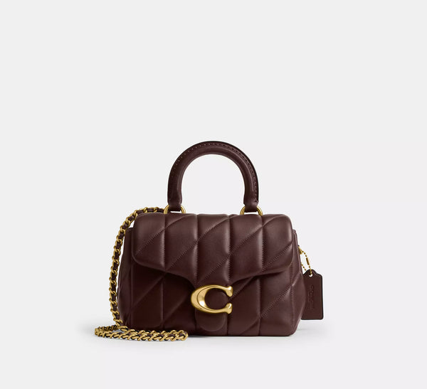 Coach Tabby Top Handle Bag With Quilting - Maple/Brass