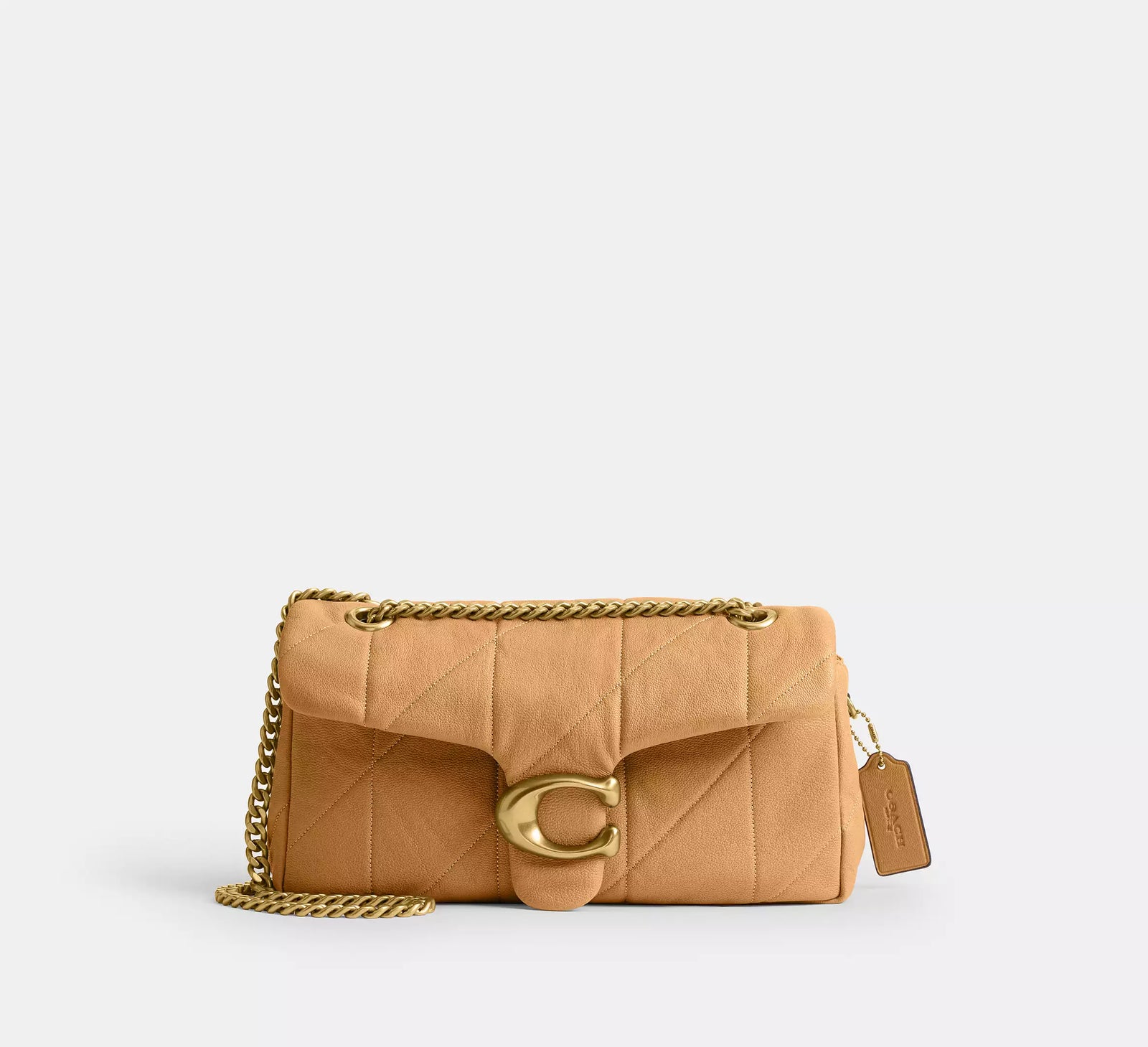 Coach Tabby Shoulder Bag 26 With Quilting - Biscuit/Brass/Smooth Leather