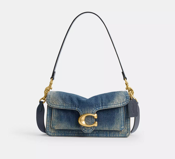 Coach Tabby Shoulder Bag 26 In Regenerative Cotton Denim - Dark Indigo/Brass/Denim