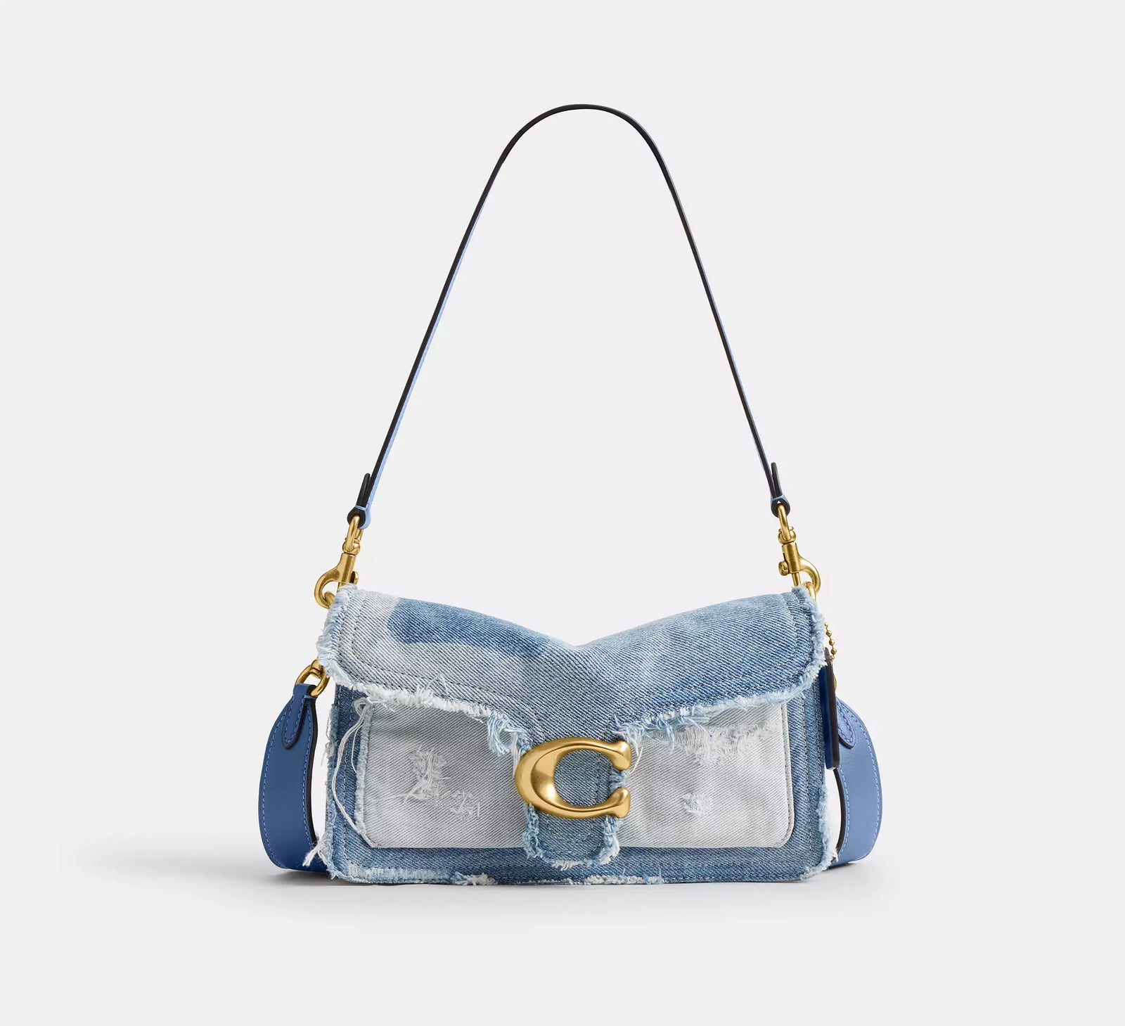 Coach Tabby Shoulder Bag 26 With Repurposed Denim Patchwork - Denim/Brass/Denim