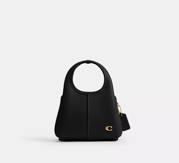 Coach Lana Shoulder Bag 19 - Black/Brass/Polished Pebble Leather