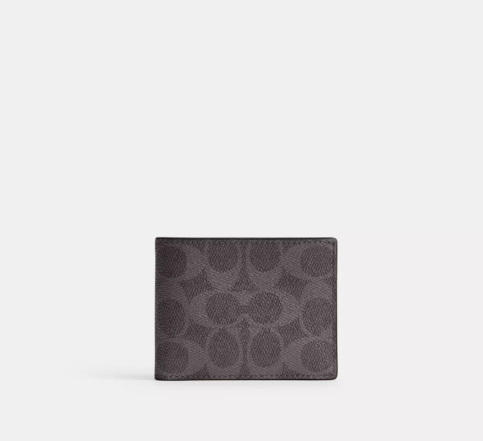 Coach Slim Billfold Wallet In Signature Canvas - Grey Signature