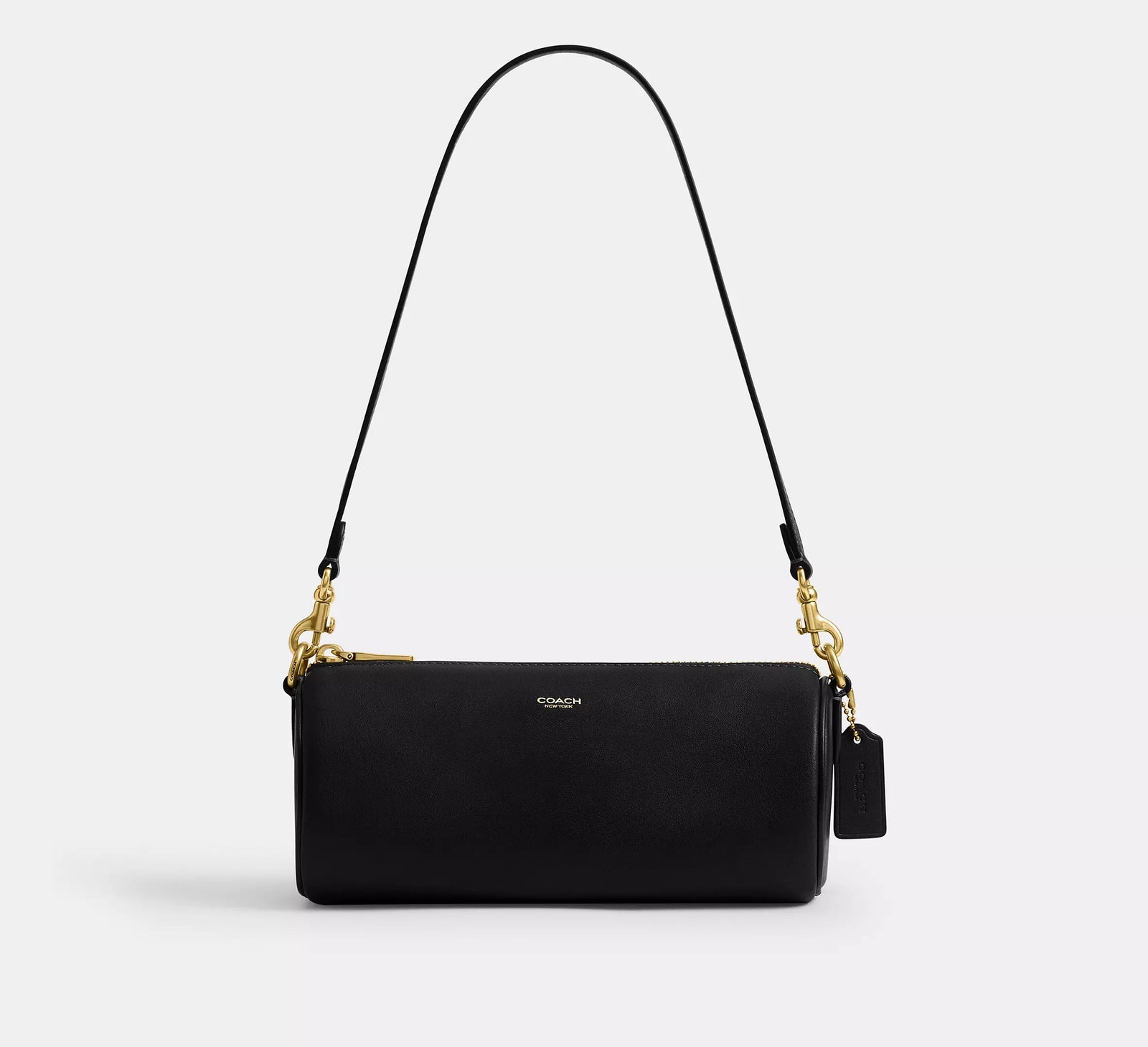 Coach Barrel Bag - Black/Brass/Natural Grain Leather