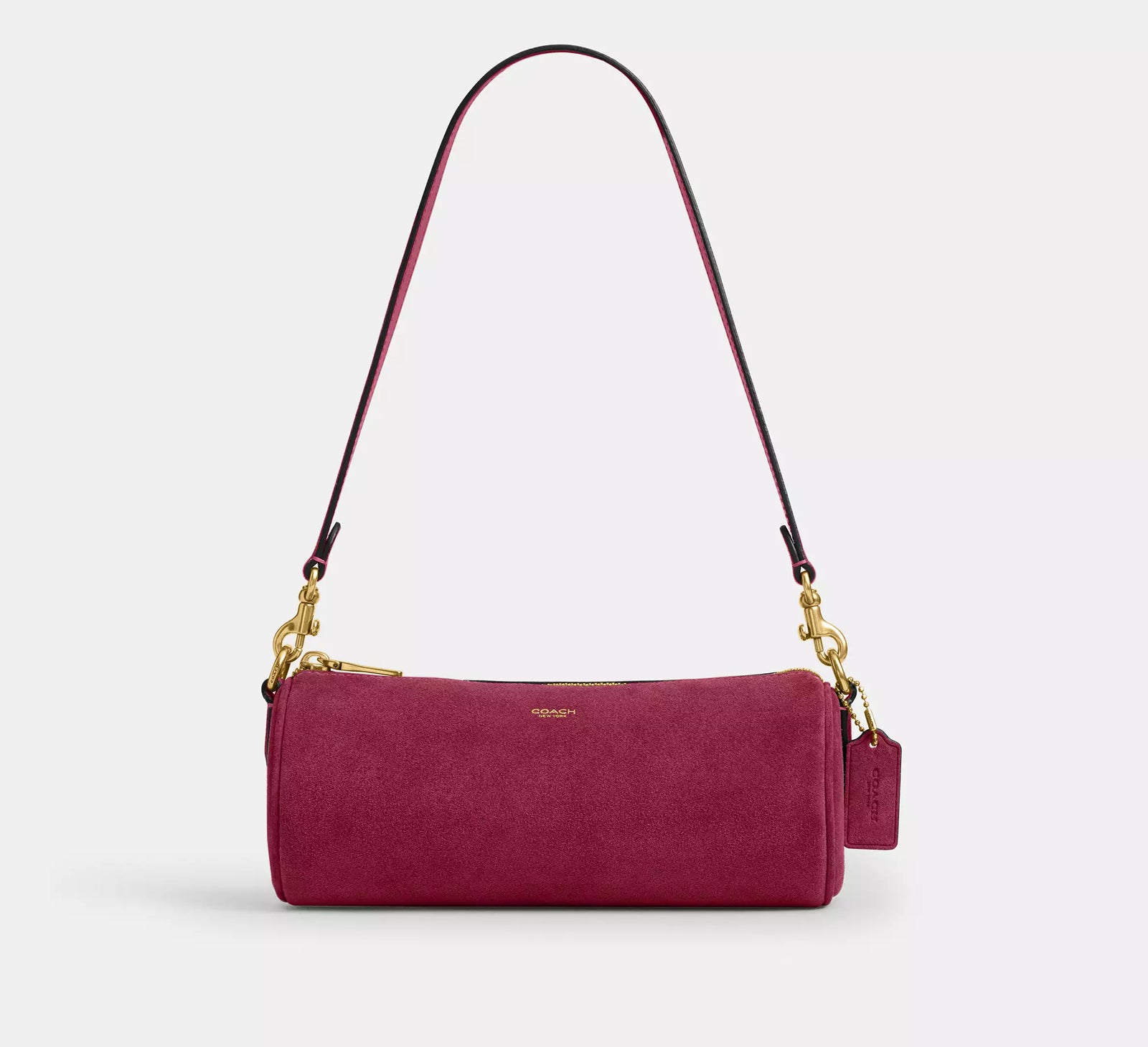 Coach Barrel Bag - Dark Fuchsia/Brass