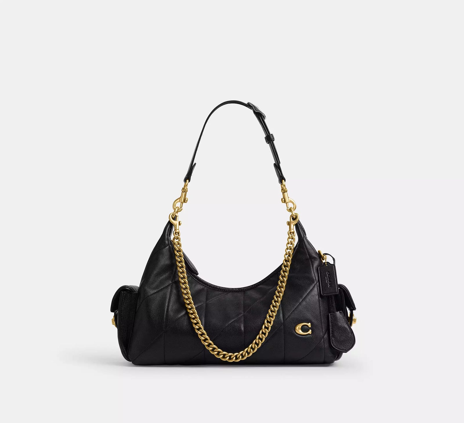Coach Pocket Juliet Bag 30 With Quilting - Black/Brass