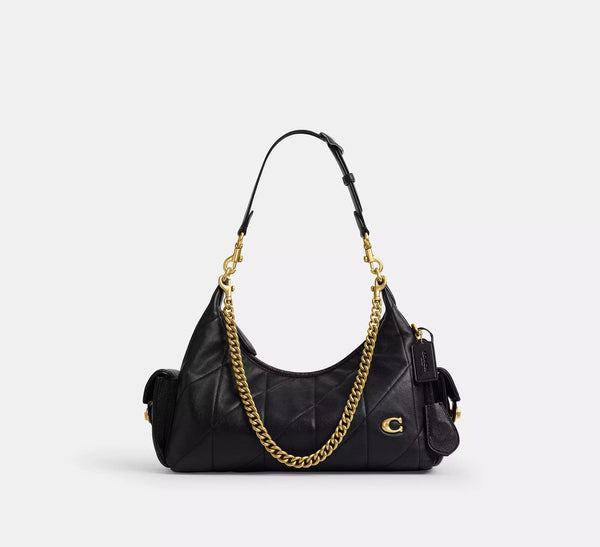 Coach Pocket Juliet Bag 30 With Quilting - Black/Brass