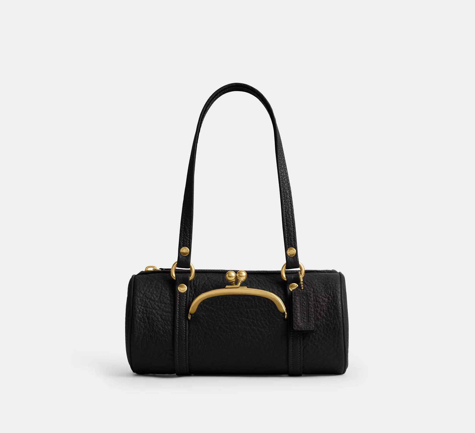 Kisslock Barrel Bag 28 - Black/Brass