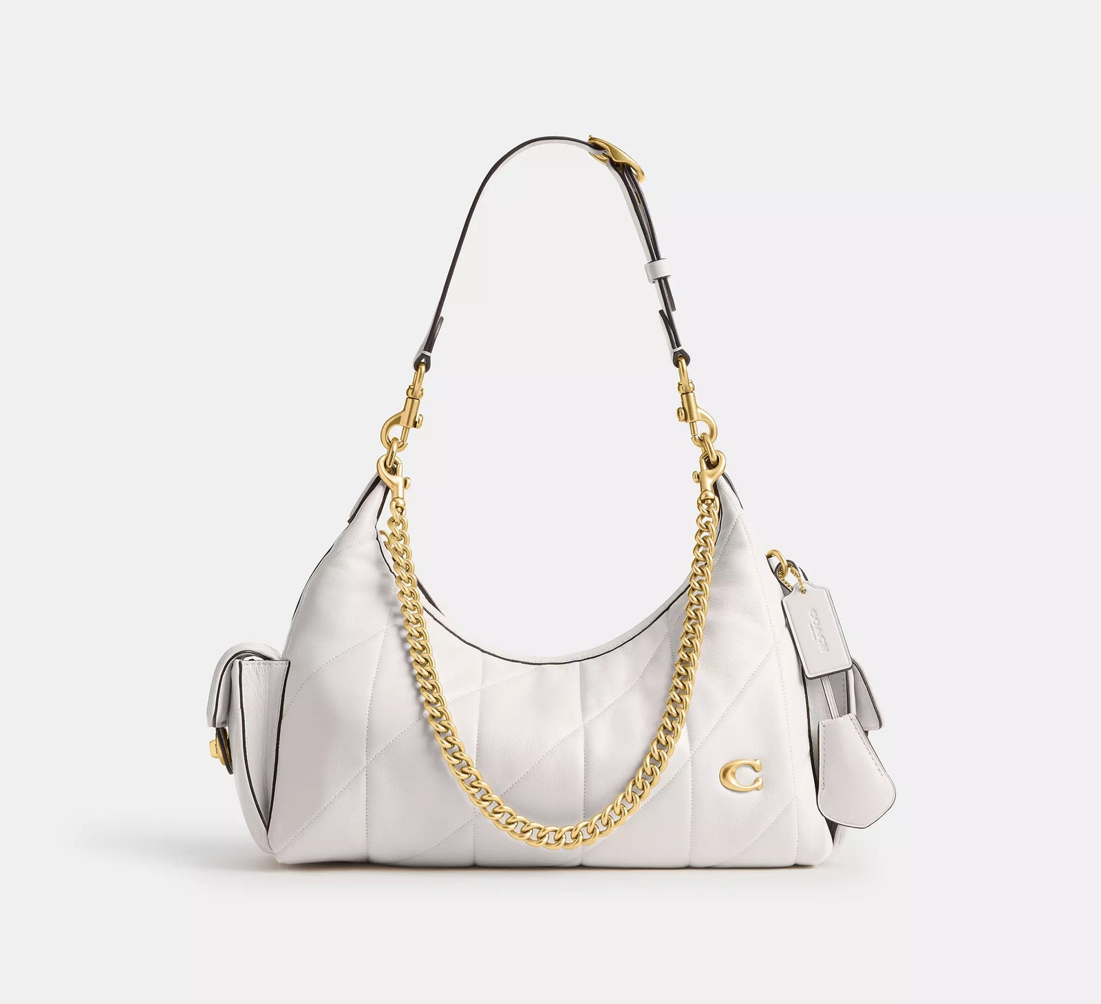 Coach Pocket Juliet Bag 30 With Quilting - Chalk/Brass