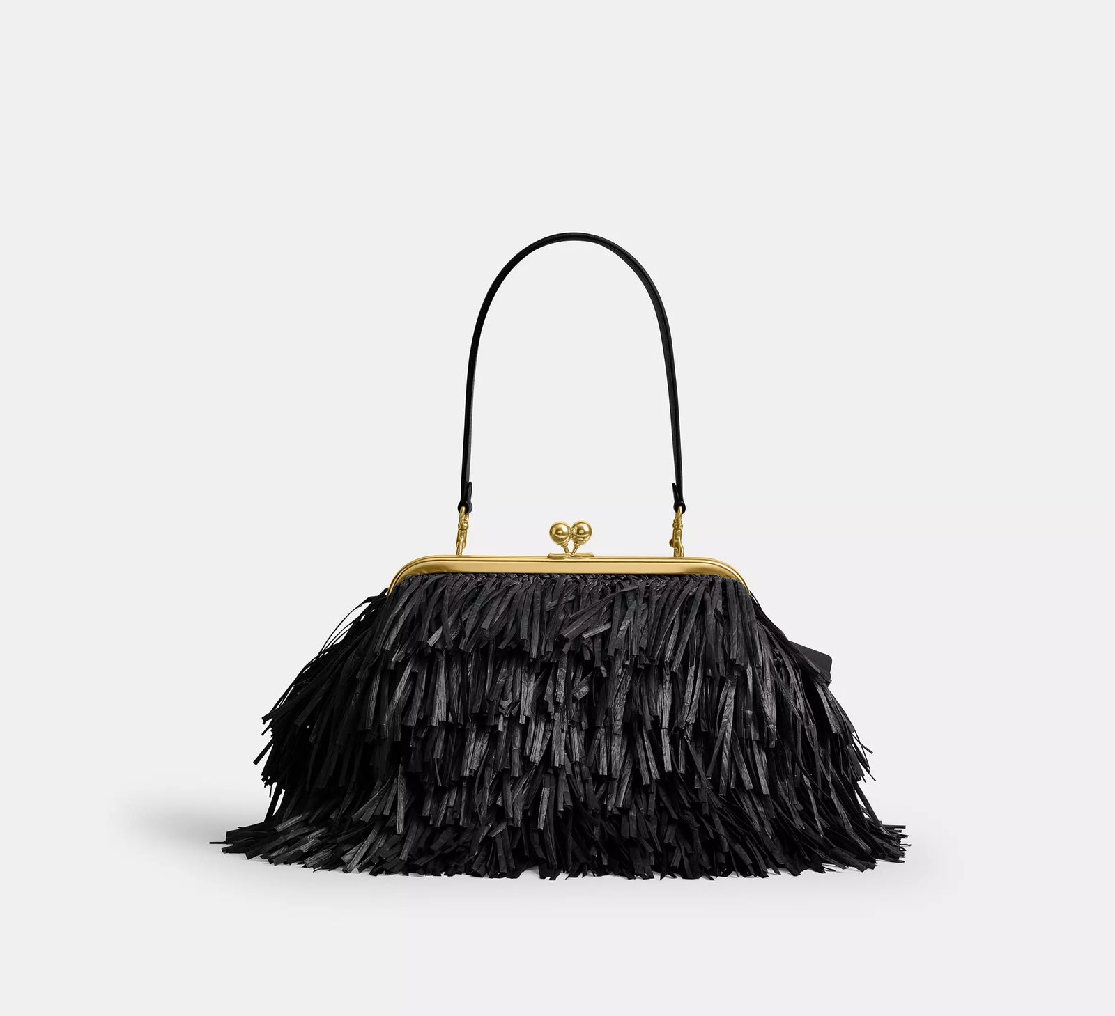 Kisslock Frame Bag 27 - Black/Brass/Straw