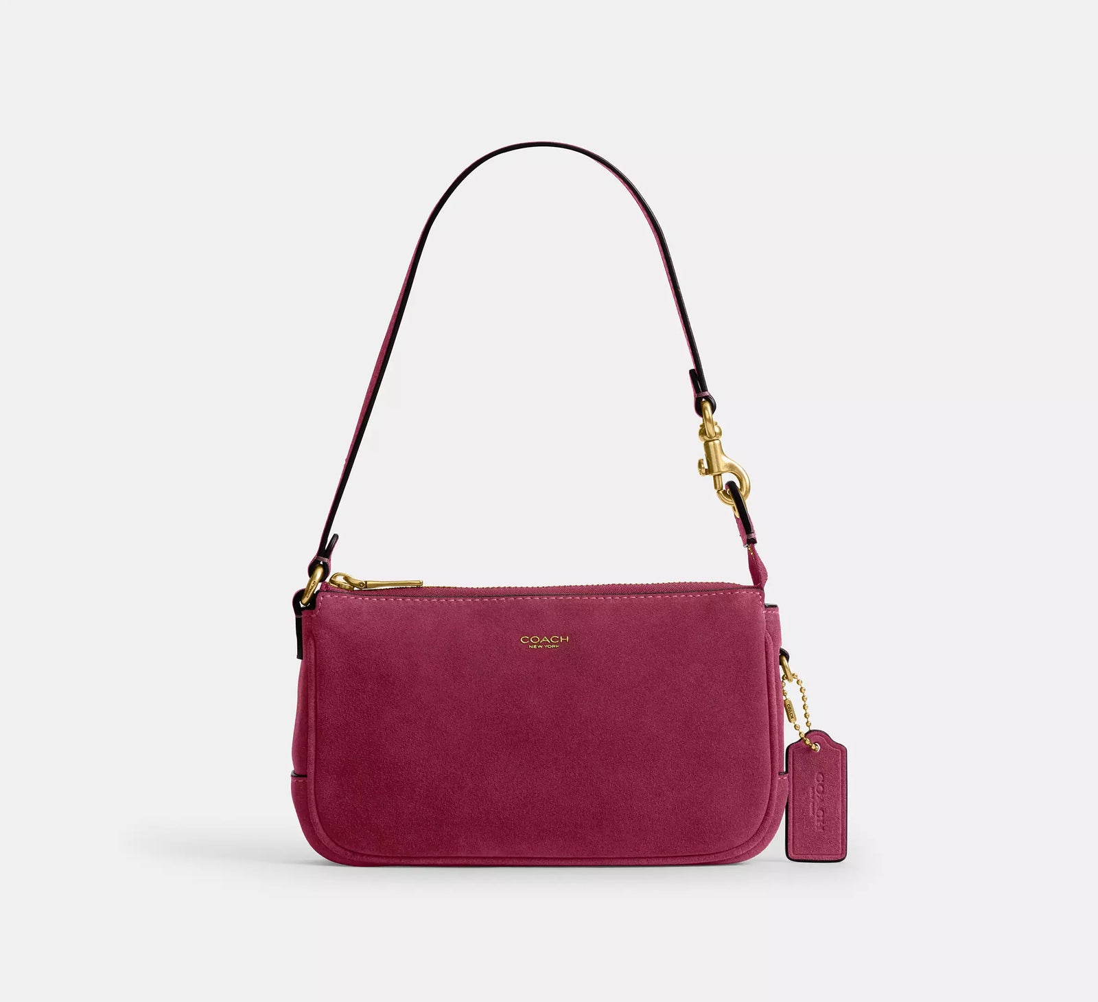 Plaza Bag 18 - Dark Fuchsia/Brass/Suede