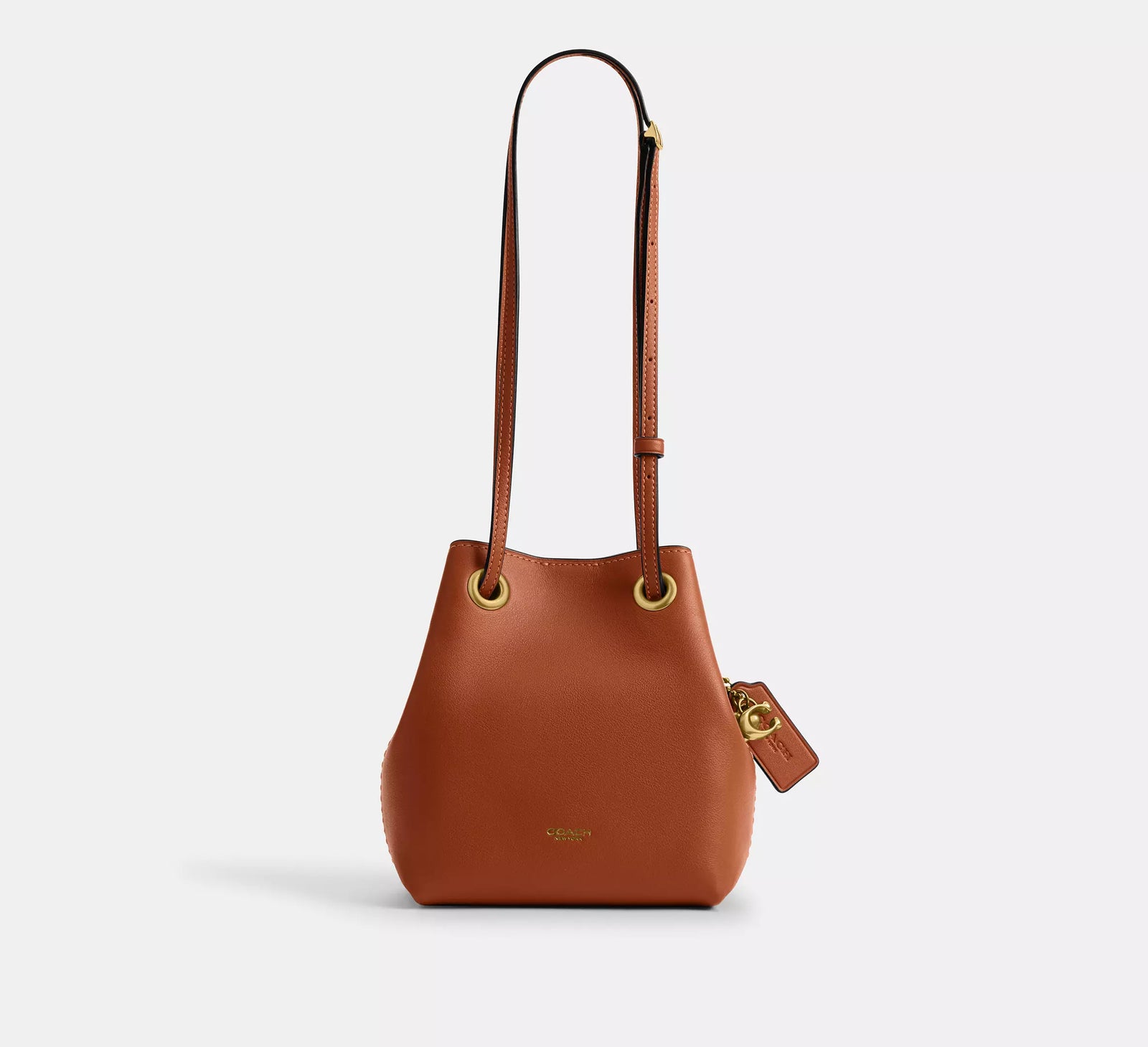 Coach Jade Drawstring Bag - Amber Brown/Brass