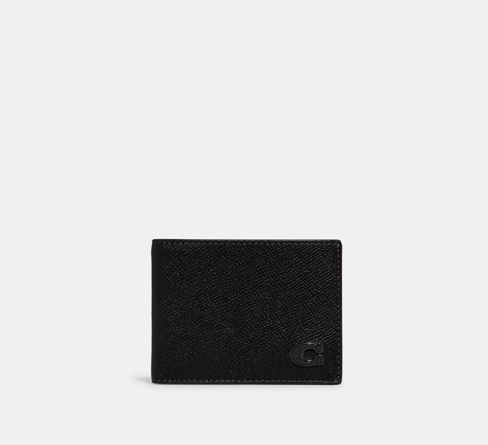 Coach Slim Billfold Wallet - Black/Crossgrain Leather