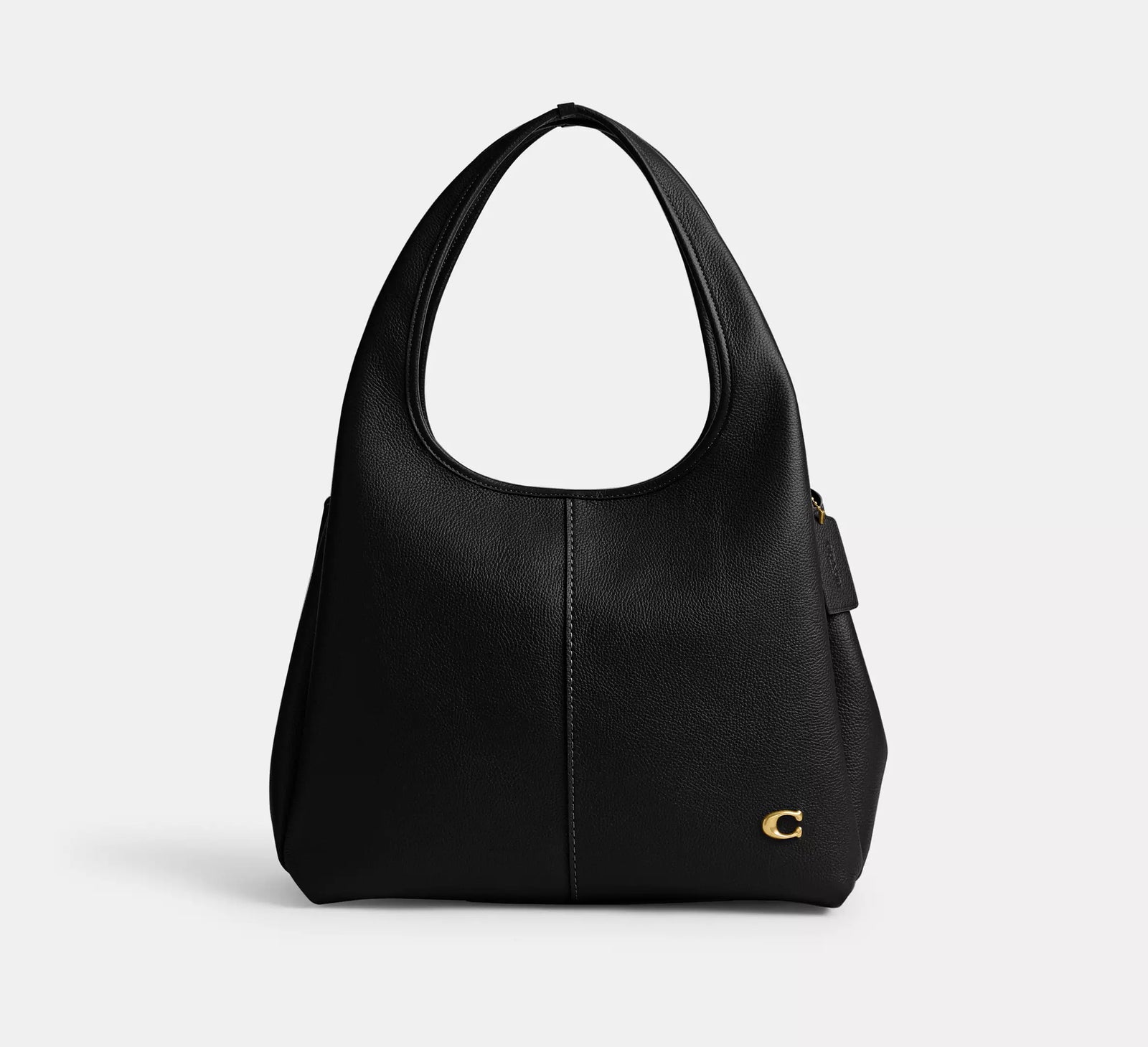 Lana Shoulder Bag - Black/Brass/Polished Pebble Leather