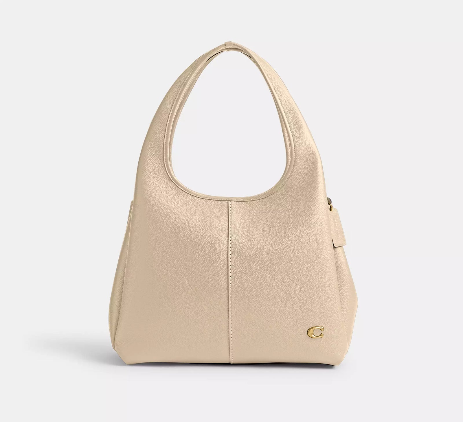 Lana Shoulder Bag - Ivory/Brass/Polished Pebble Leather