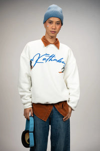 Kathnbenz Oversized Off White Sweatshirt -  Winter Glide