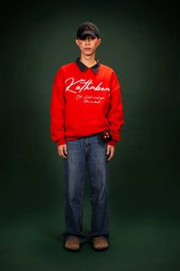 Kathnbenz Oversized Red Crimson Sweatshirt -  Deer