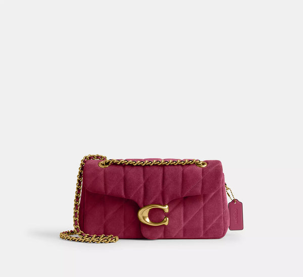 Coach Tabby Shoulder Bag 26 With Quilting - Dark Fuchsia/Brass/Suede