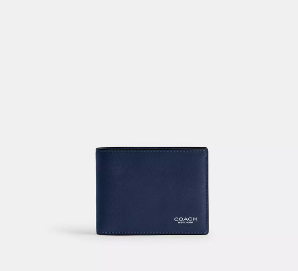 Coach Slim Billfold Wallet - Navy/Smooth Leather