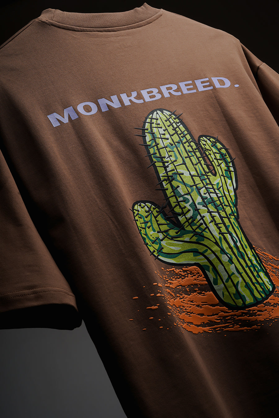 Monkbreed Oversized Brown T-Shirt - Prickly Pear
