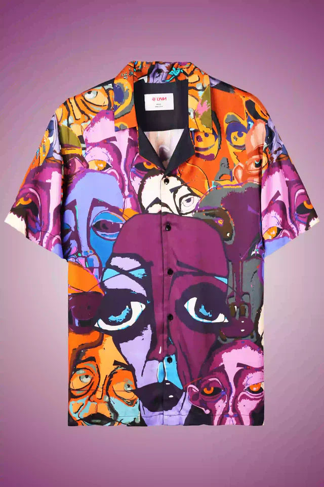 LYVN Relaxed Fit Surreal Identity Shirt - Purple