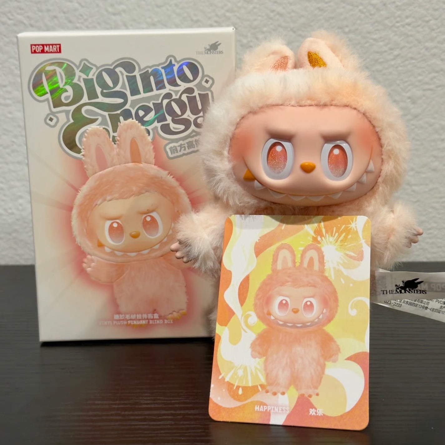 Pop Mart Labubu The Monsters Big Into Energy Series Happiness Vinyl Plush Pendant
